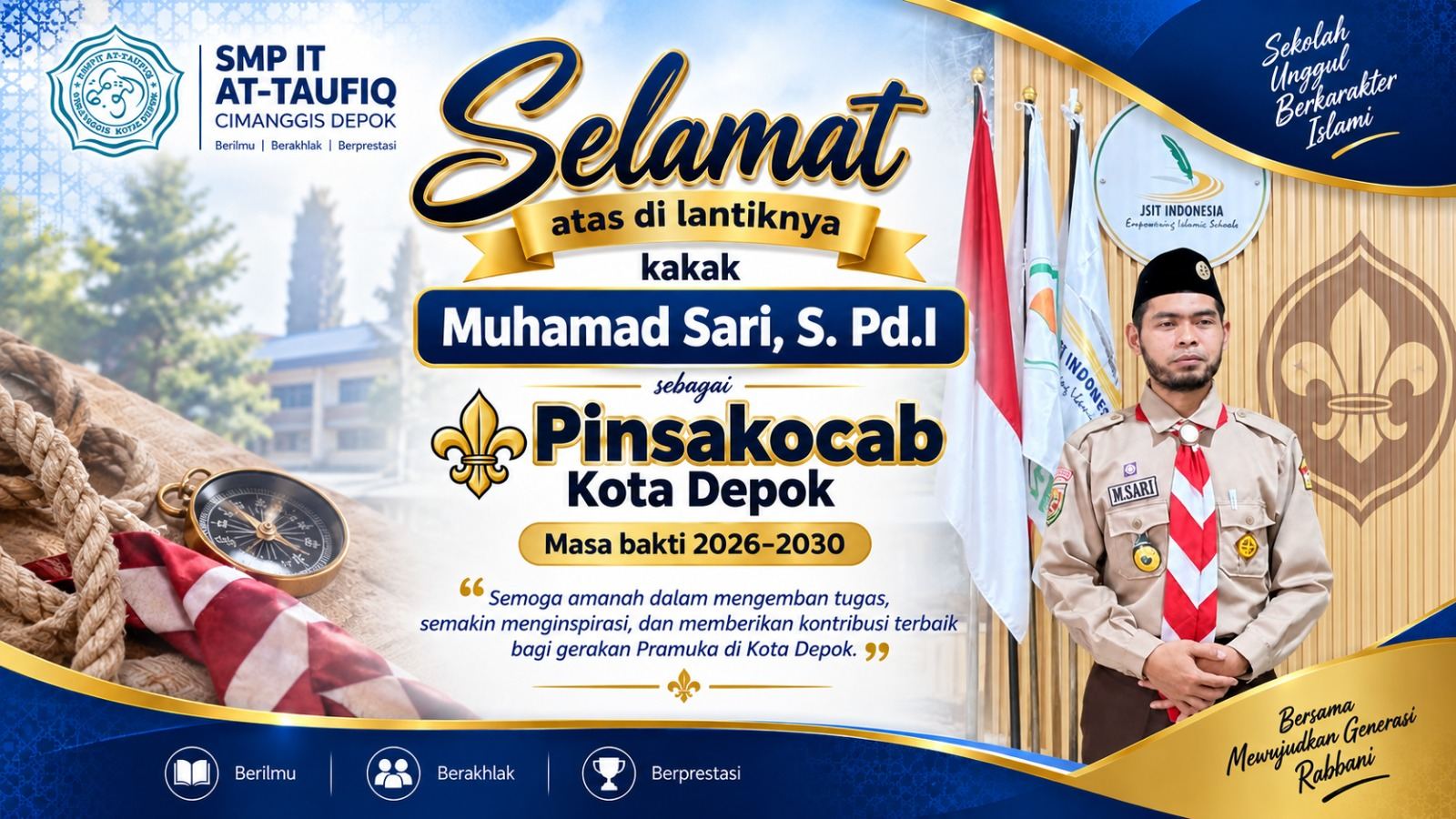 Muhamad Sari, S.Pd.I Dilantik sebagai Ketua Pinsakocab SIT Kota Depok Periode 2026–2030
