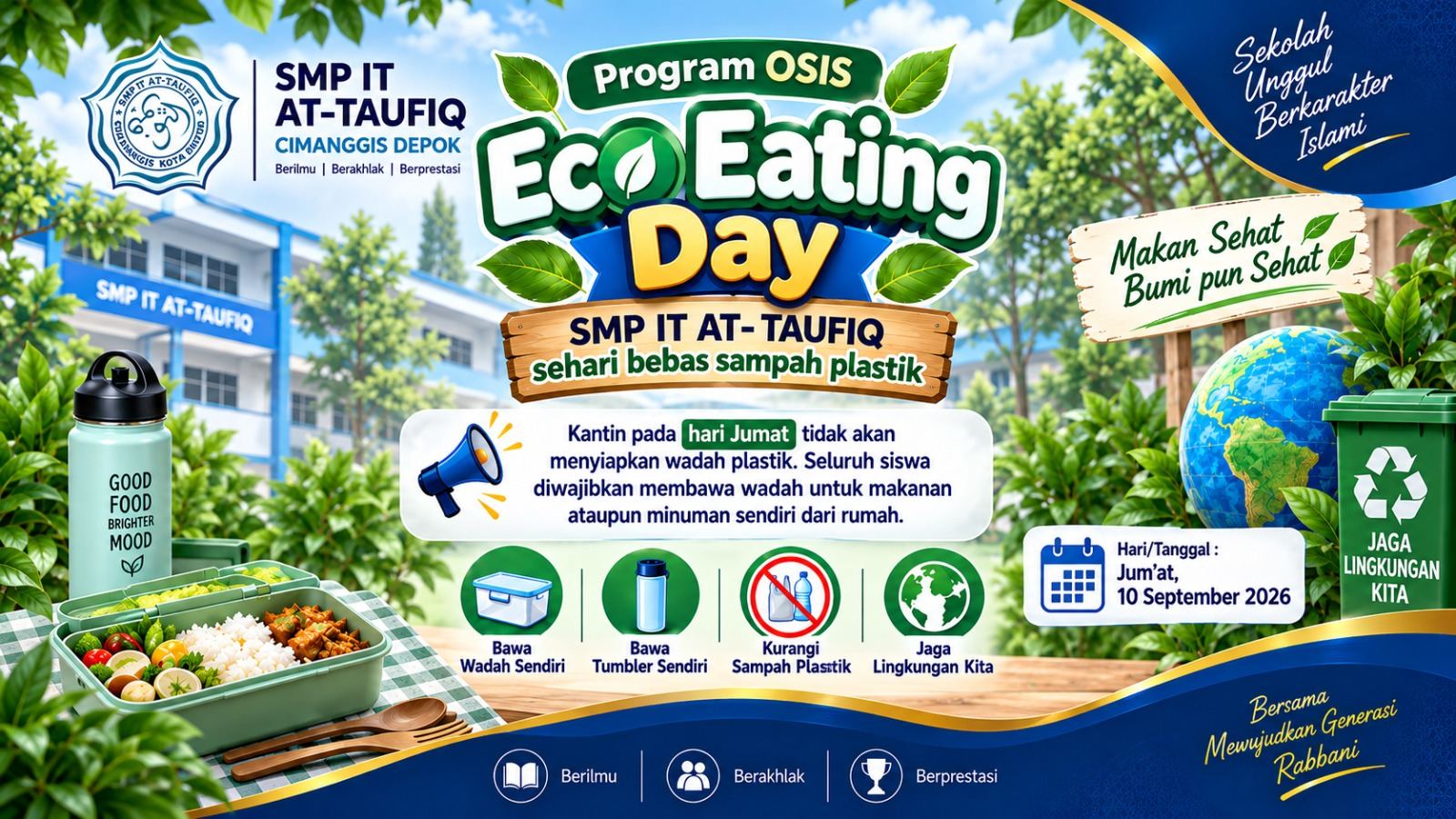 # Eco Eating Day SMP IT AT-TAUFIQ: Langkah Kecil Siswa untuk Bumi yang Lebih Sehat